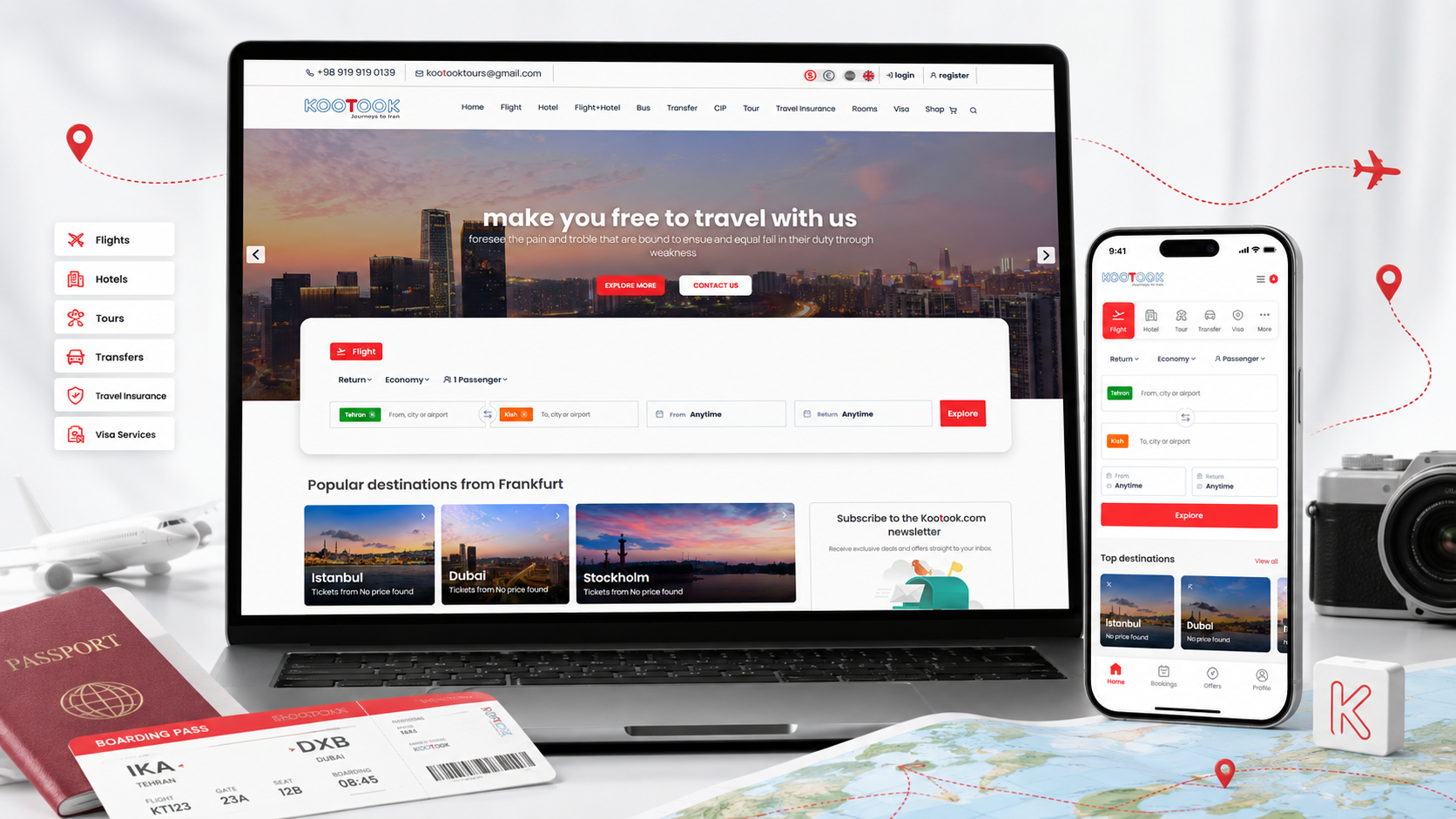 Kootook – Reiseplattform und Webentwicklung von 7RP